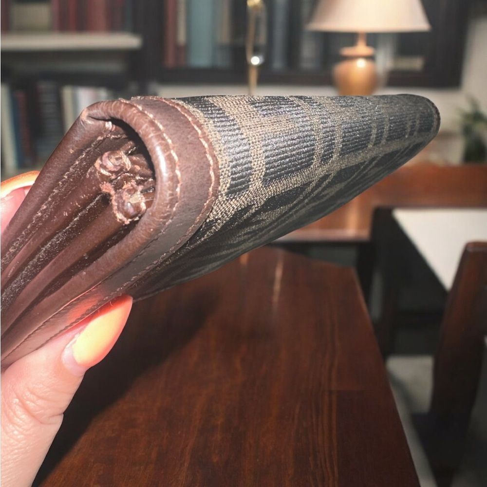 Authentic Fendi Zucca continental Black and Brown Wallet - Picture 13 of 16